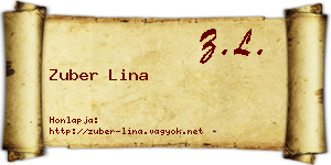 Zuber Lina névjegykártya